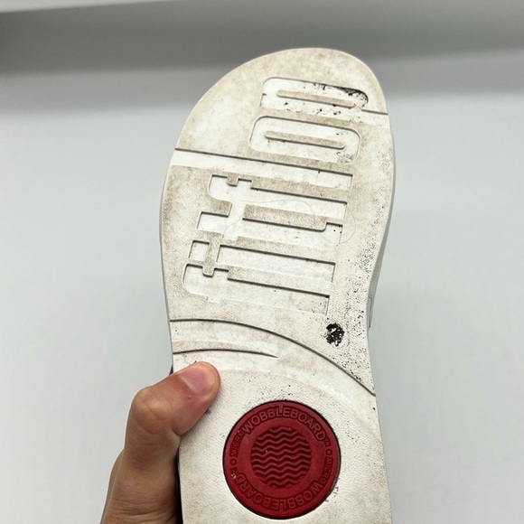 FitFLop - Bon Black Leather Adjustable Strappy Comfortable Wedge Size 7 - Picture 8 of 13